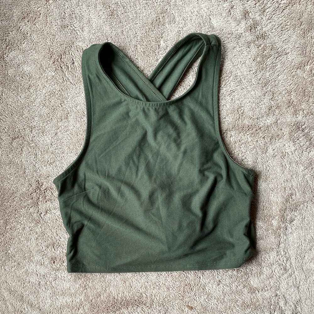 Green Racerback Crop Top